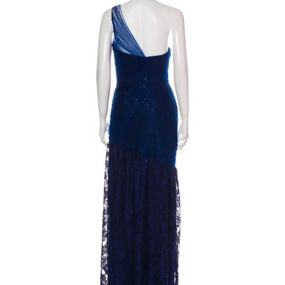 Monique Lhuiller Navy Sequin Lace Gown NWT - Picture 2 of 13